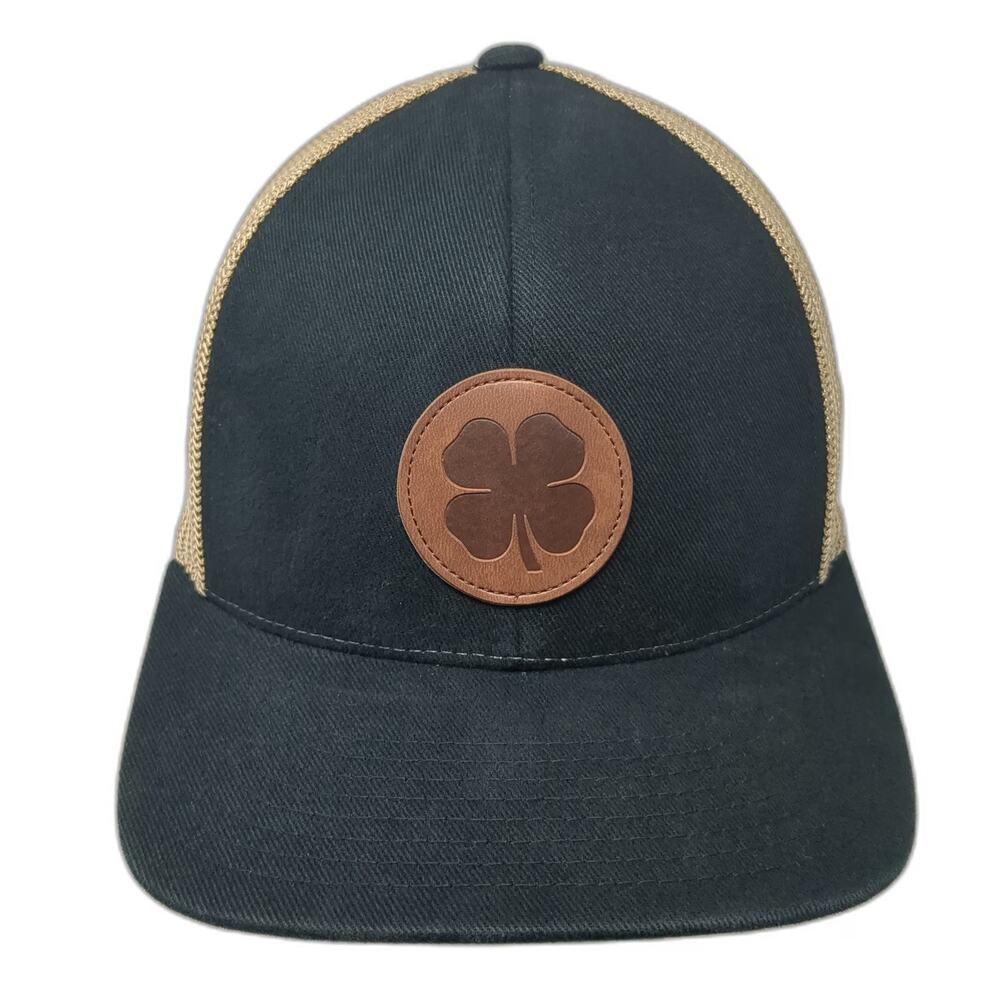 Black Clover Trucker Hat One Size Flexfit 110 Snapback Leather Patch Live Lucky